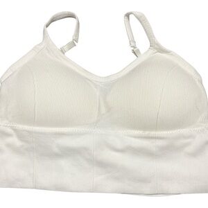 NWOT White Ribbed Knit Sports Bra - One Size